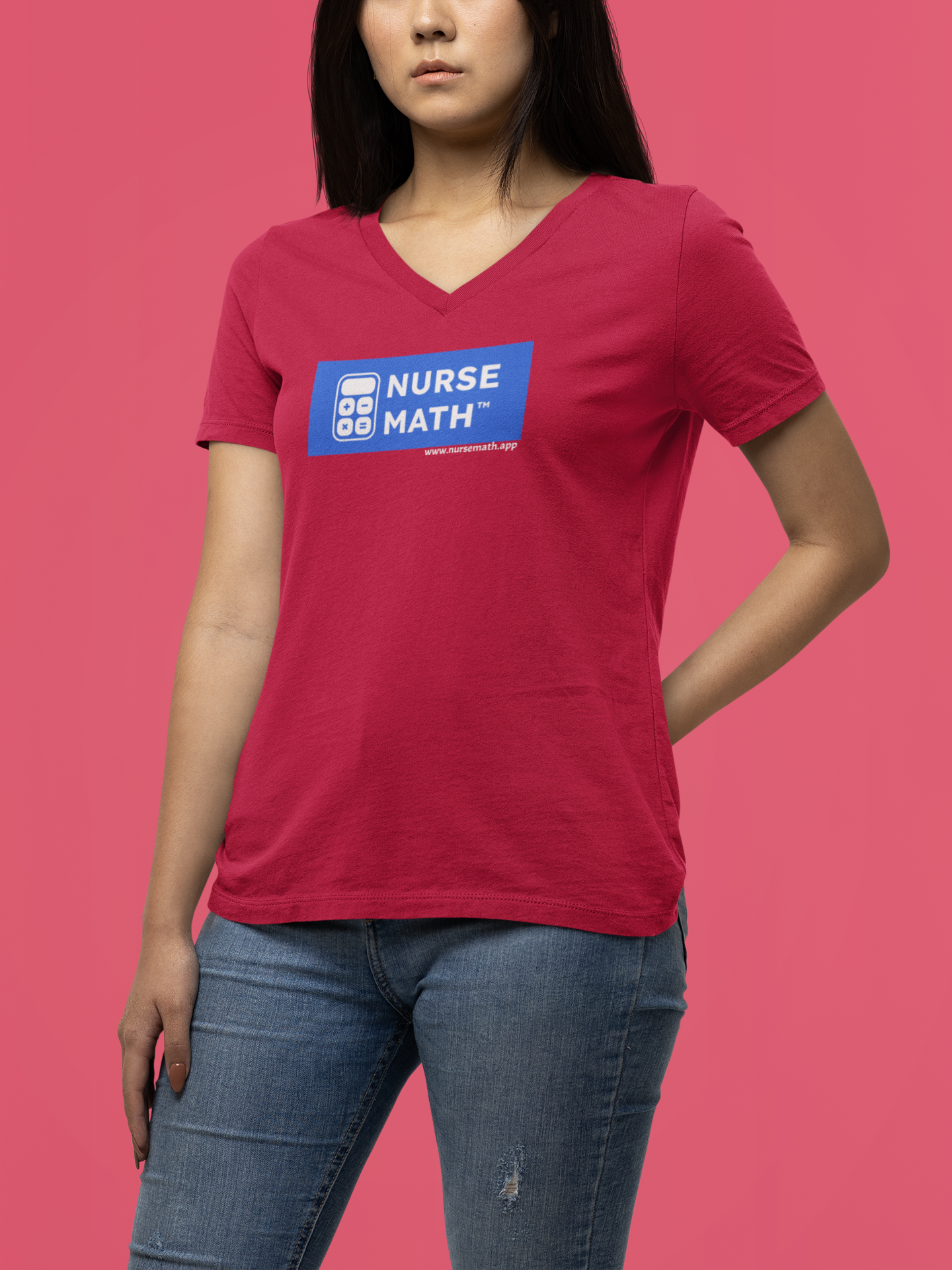 Nurse Math Unisex Jersey Short Sleeve V-Neck Tee